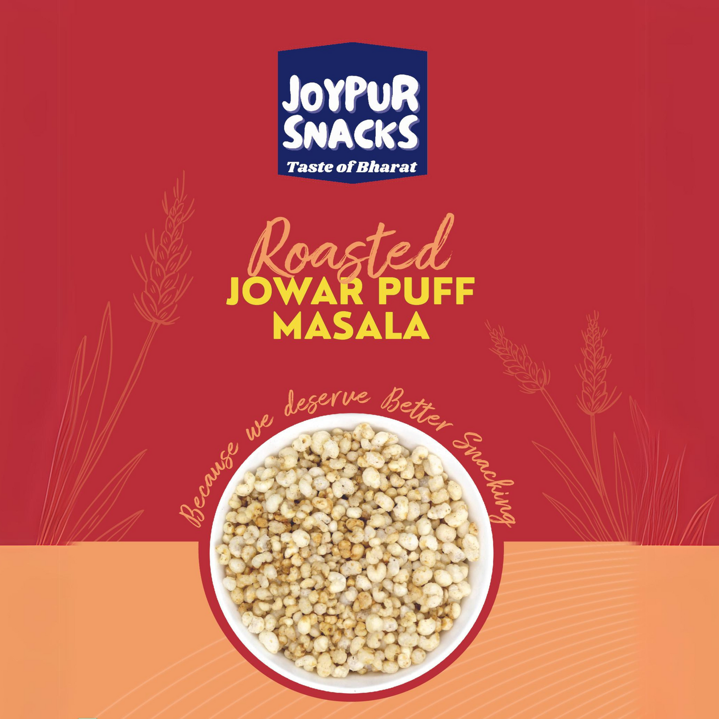 Joypur Snacks Roasted Jowar Puff Masala | Crunchy, Spicy, & Healthy Snack | High Fiber | Gluten-Free | 100g