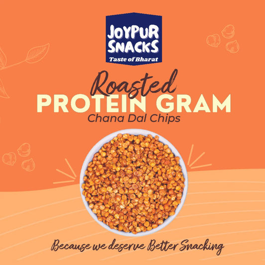 Joypur Snacks Roasted Protein Gram Chips – 3 Pack (80g Each) | High Protein Healthy Snack | Gluten-Free | Crunchy Roasted Goodness | Value Combo Offer