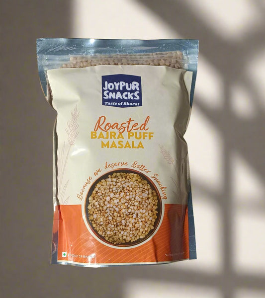 Joypur Snacks Roasted Bajra Puff Masala | Crunchy, Spicy, & Healthy Snack | High Fiber | Gluten-Free | 100g