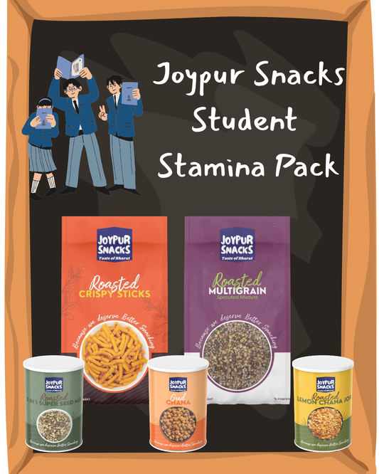 Combo 2: Joypur Snacks Student Stamina Pack | Protein-Rich Exam Snack Combo | Focus & Energy Booster | 5-in-1 | 500g
