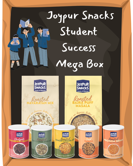 Joypur Snacks Student Success Mega Box | Premium 7-in-1 Exam Fuel Snack Hamper | 850g