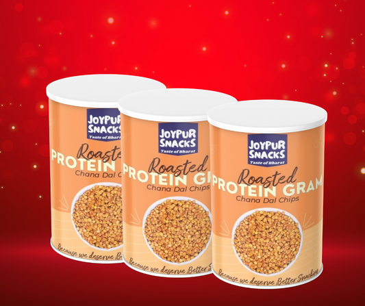 Joypur Snacks Roasted Protein Gram Chips – 3 Pack (80g Each) | High Protein Healthy Snack | Gluten-Free | Crunchy Roasted Goodness | Value Combo Offer
