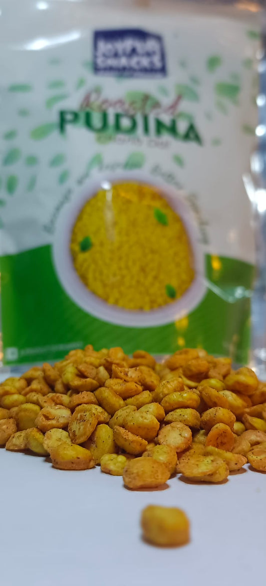 Joypur Snacks Roasted Pudina Chana Dal | Mint Flavored | High Protein | Healthy Crunchy Snack | No Frying | 200g
