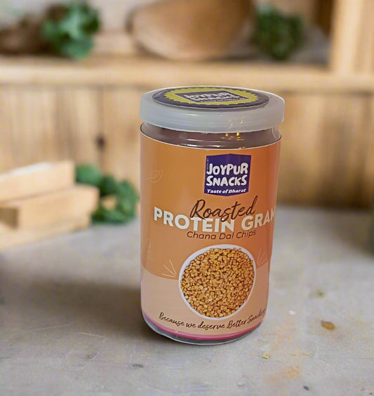 Joypur Snacks Roasted Protein Gram Chips (Chana Dal Chips) | Crunchy, Protein-Packed Snack | High Fiber | Healthy & Guilt-Free | 80g