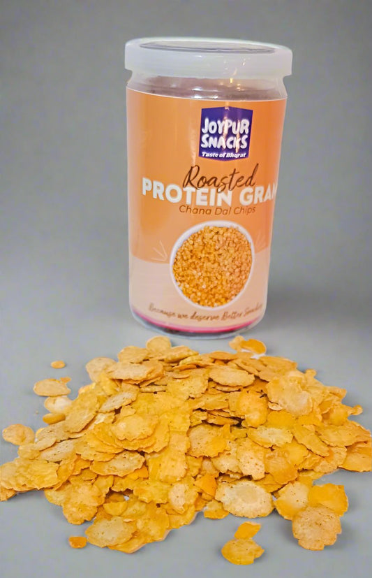 Joypur Snacks Roasted Protein Gram Chips (Chana Dal Chips) | Crunchy, Protein-Packed Snack | High Fiber | Healthy & Guilt-Free | 80g