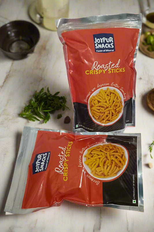 Joypur Snacks Roasted Crispy Sticks | Crunchy, Masala Baked Snack | Healthy & Guilt-Free | No Maida | Tea Time Munching  | 100g
