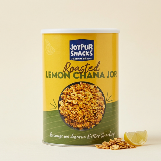 Joypur Snacks Roasted Lemon Chana Jor | Tangy, Zesty, & Crunchy | High Protein | Guilt-Free Snack | 90g