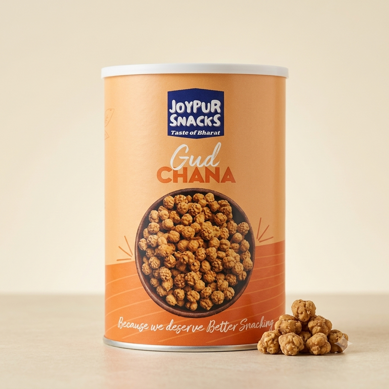 Joypur Snacks Gud Chana | Sweet & Crunchy Roasted Chana with Jaggery | High Protein & Fiber | Guilt-Free Snack | 90g