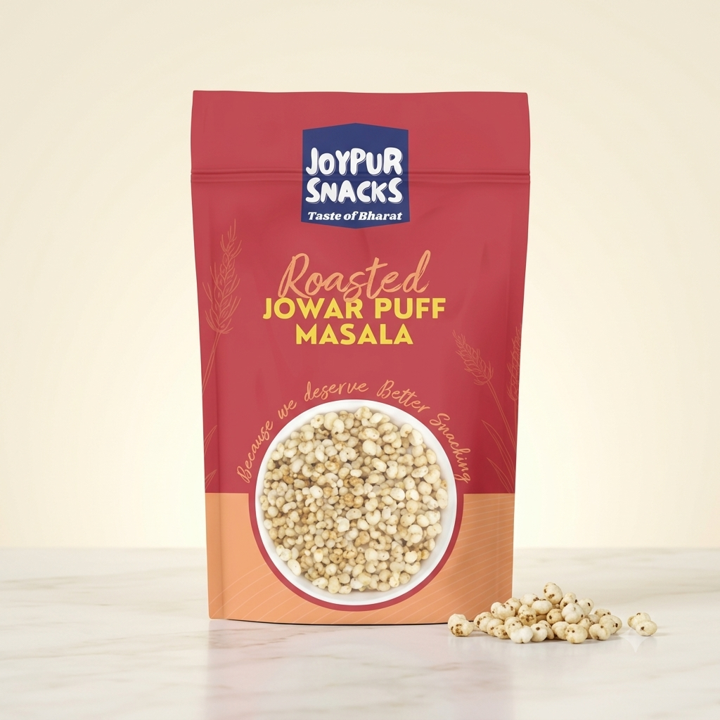 Joypur Snacks Roasted Jowar Puff Masala | Crunchy, Spicy, & Healthy Snack | High Fiber | Gluten-Free | 100g