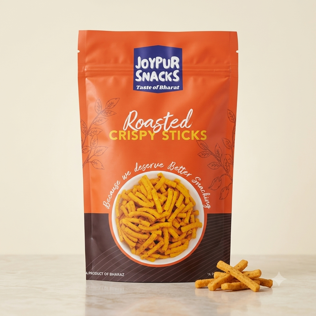 Joypur Snacks Roasted Crispy Sticks | Crunchy, Masala Baked Snack | Healthy & Guilt-Free | No Maida | Tea Time Munching  | 100g