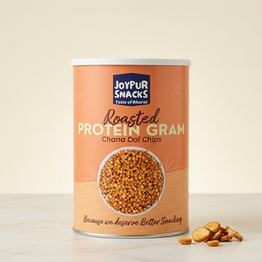 Joypur Snacks Roasted Protein Gram Chips (Chana Dal Chips) | Crunchy, Protein-Packed Snack | High Fiber | Healthy & Guilt-Free | 80g