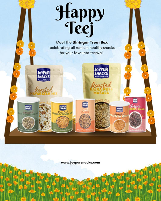 Combo 4: Joypur Snacks Shringaar Teej Treat Box | Premium 7-in-1 Healthy Snack Hamper | 850g | Festival Special