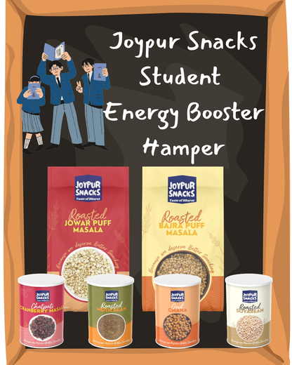 Combo 3: Joypur Snacks Student Energy Booster Hamper | Premium Roasted Healthy Snack Pack | Protein & Millet Rich | 6-in-1 Combo | 700g