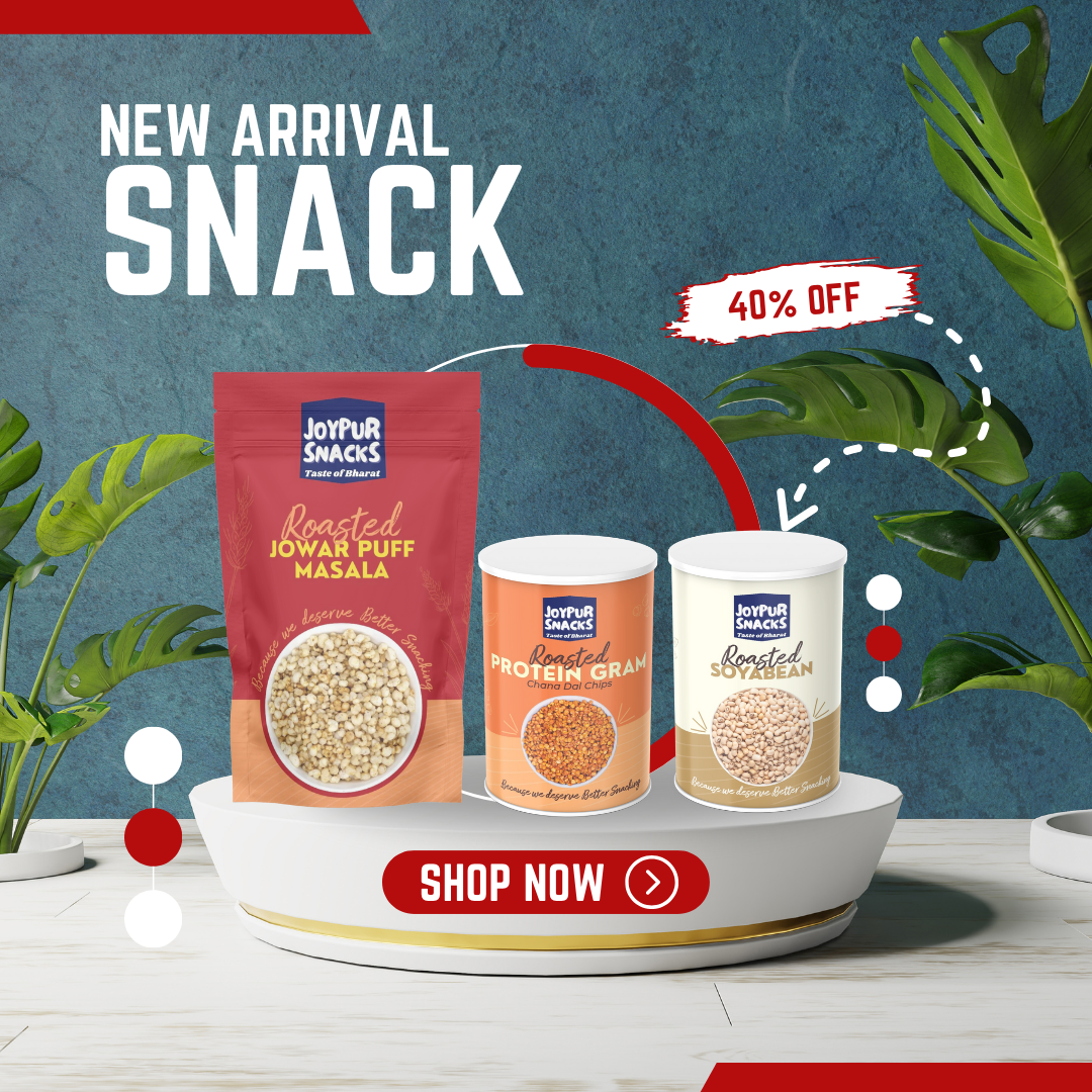 Joypur Snacks Fit Fuel Pack | High Protein Roasted Snacks Combo | Chana Chips + Soyabean + Jowar Puff | Healthy Diet Snacks | Guilt-Free, Crunchy & Non-Fried | Ideal for Gym, Office & Travel (Pack of 3)